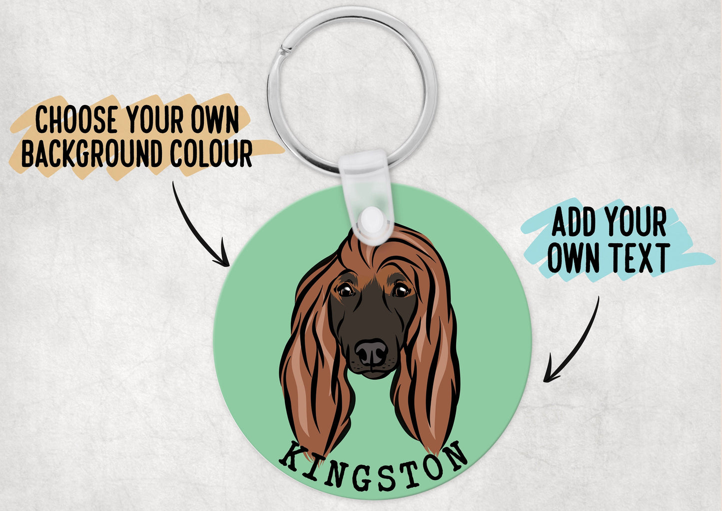 Afghan Hound Keyring