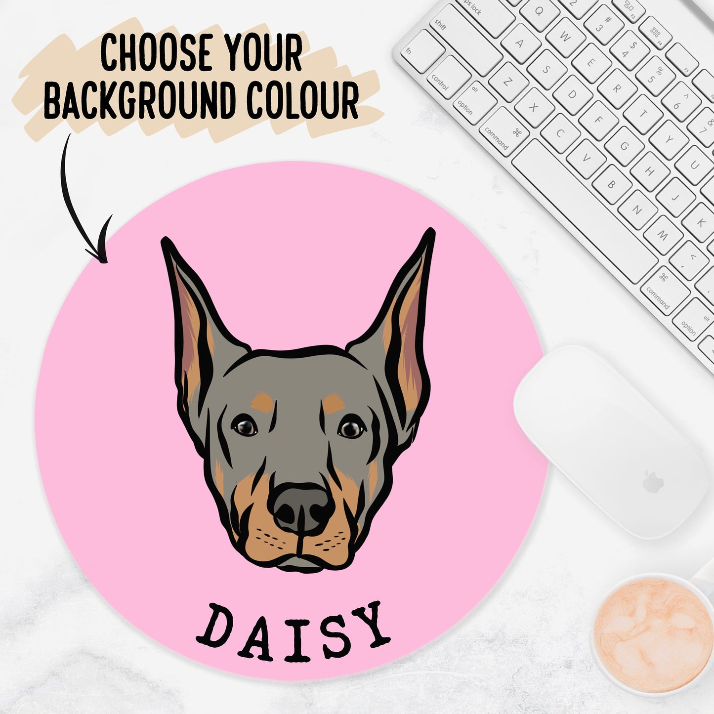 Doberman Face Mouse Mat
