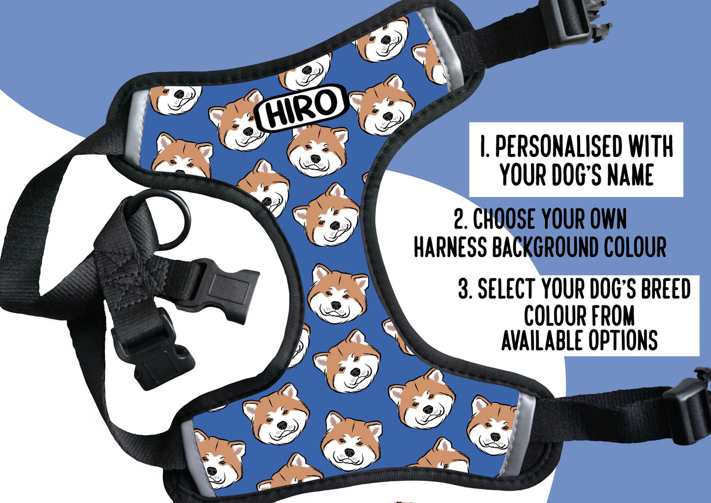 Akita Inu Pattern Harness