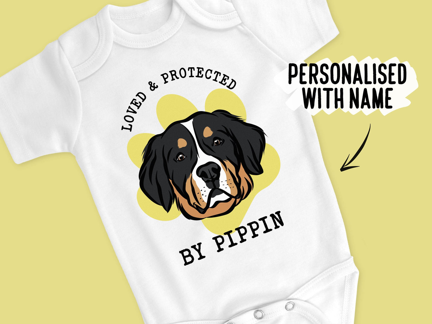 Bernese Mountain Dog Baby Bodysuit