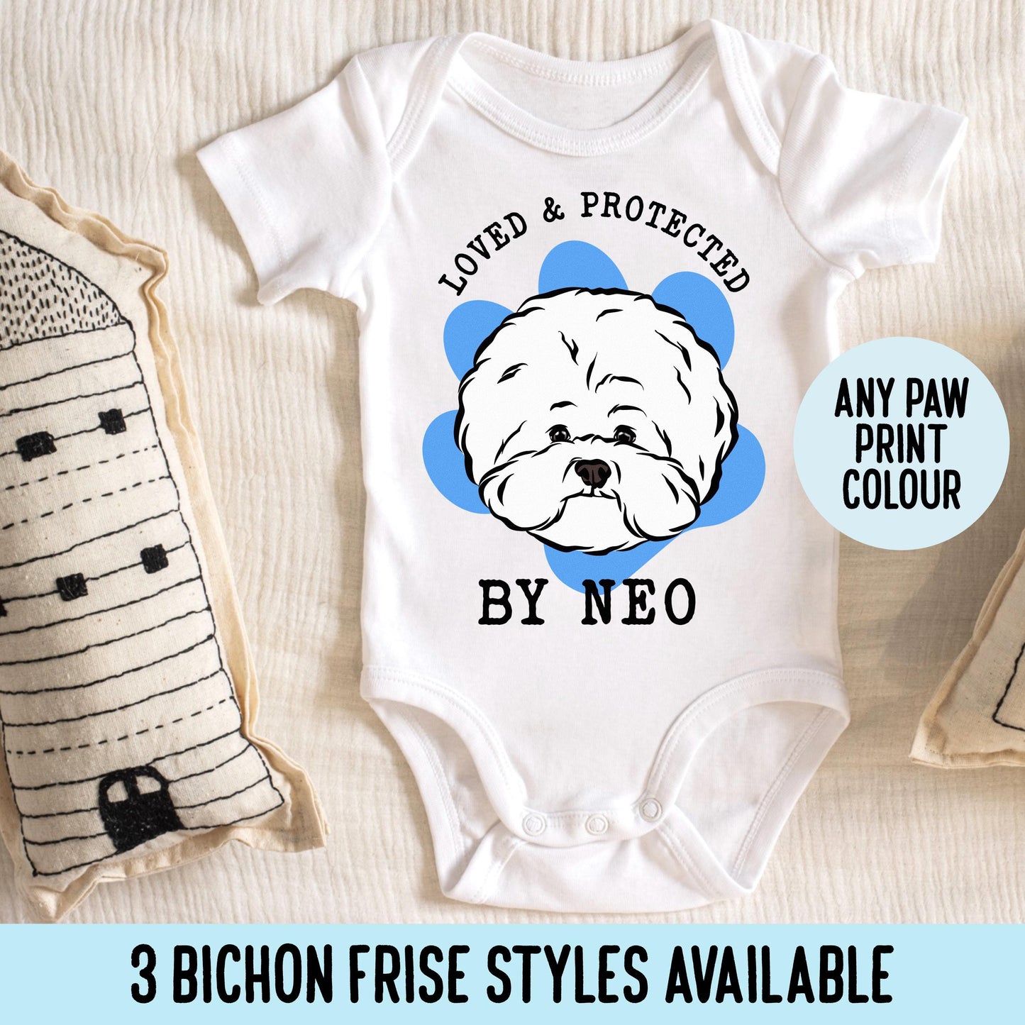 Bichon Frise Baby Sleepsuit