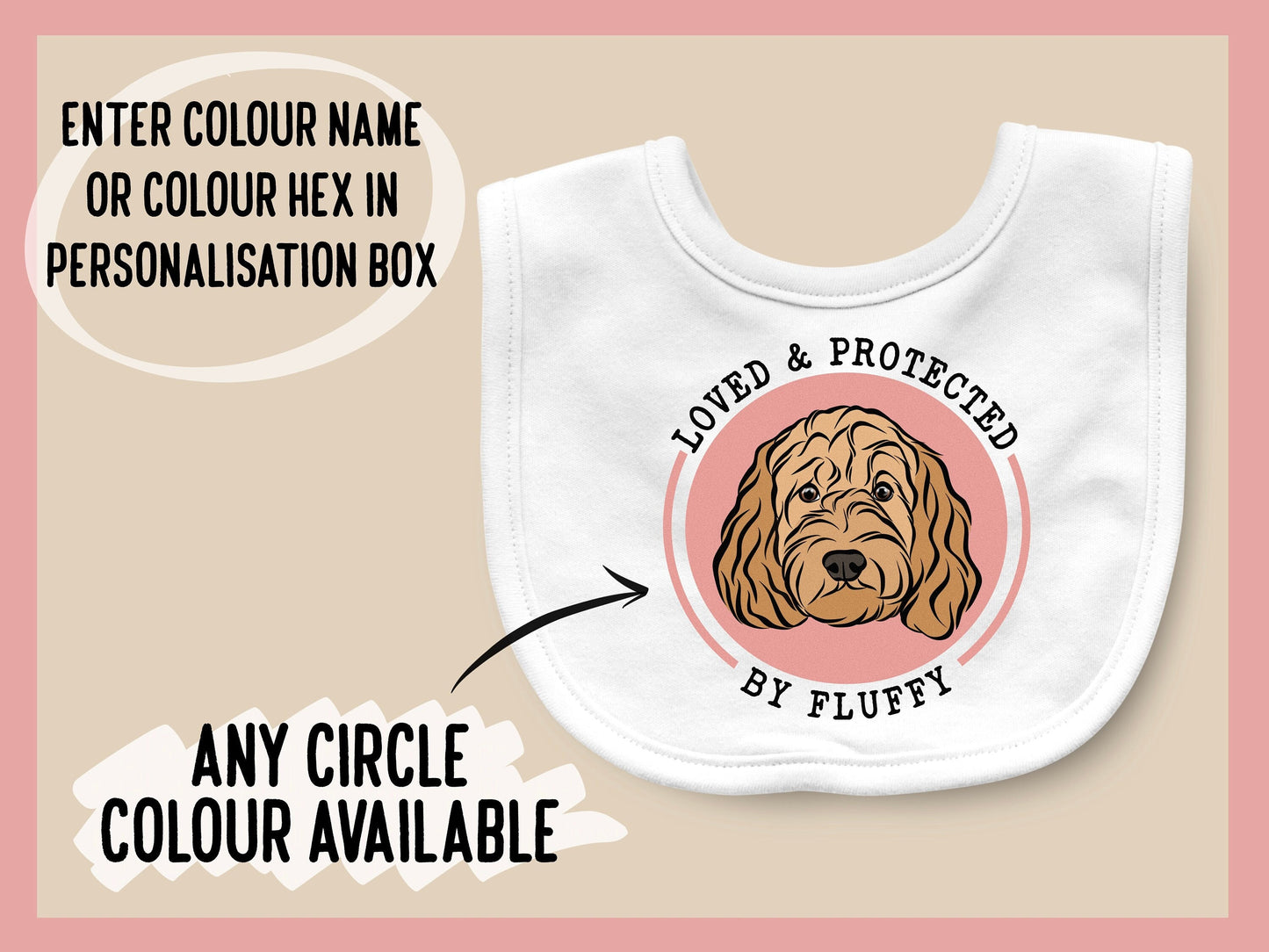 Cockapoo Face Baby Bib