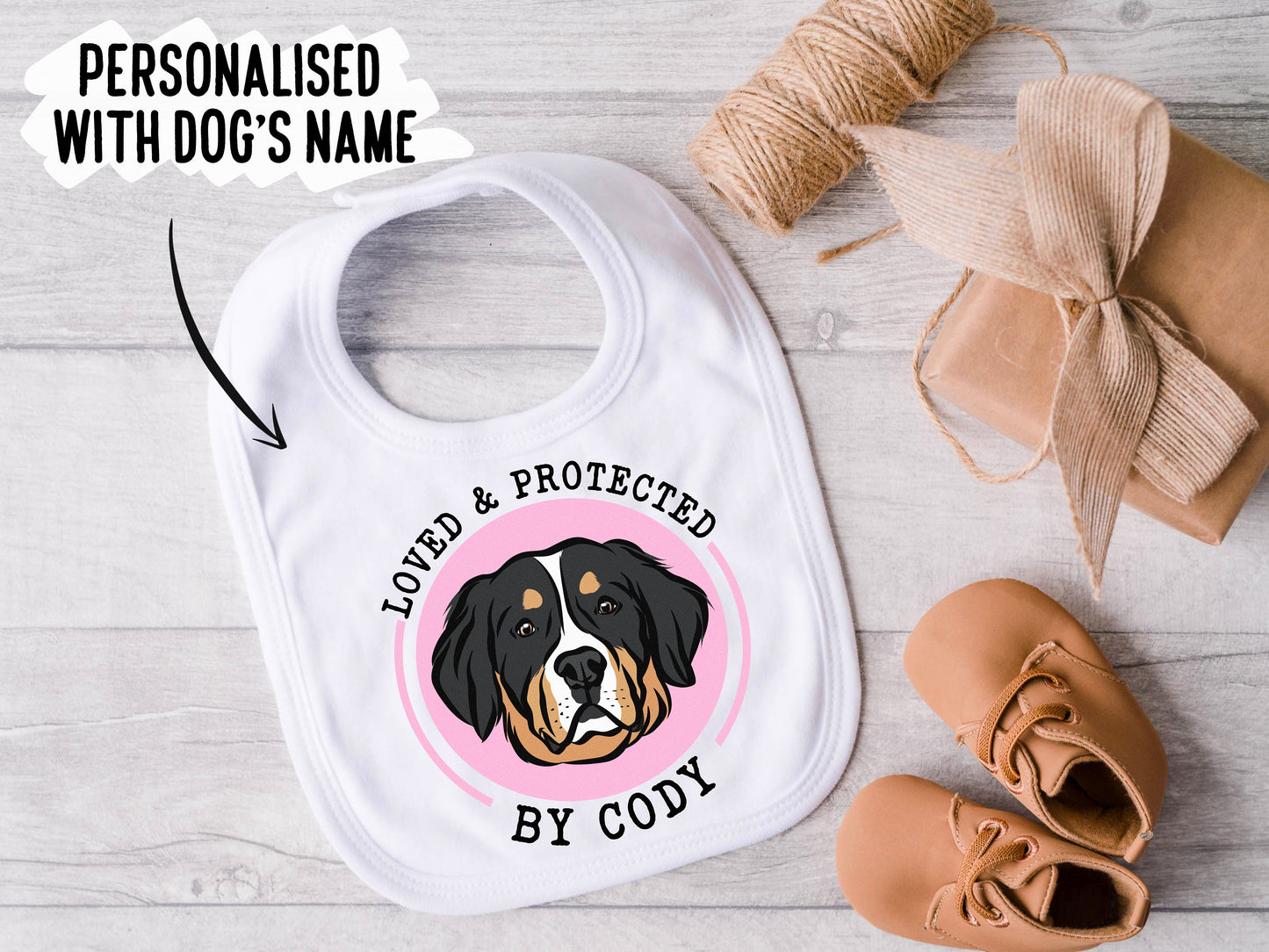 Bernese Mountain Dog Baby Bib