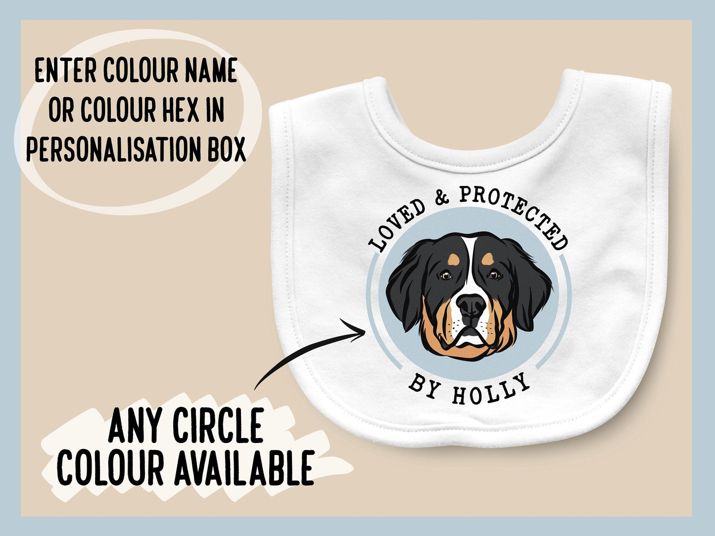 Bernese Mountain Dog Baby Bib