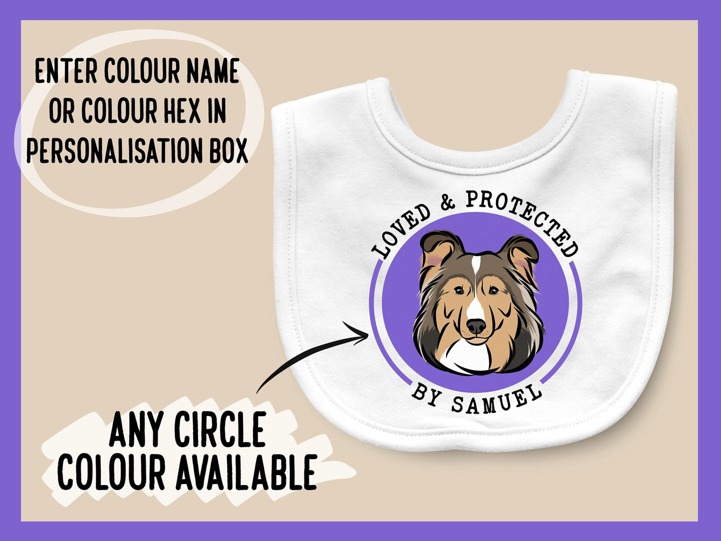 Sheltie Face Baby Bib