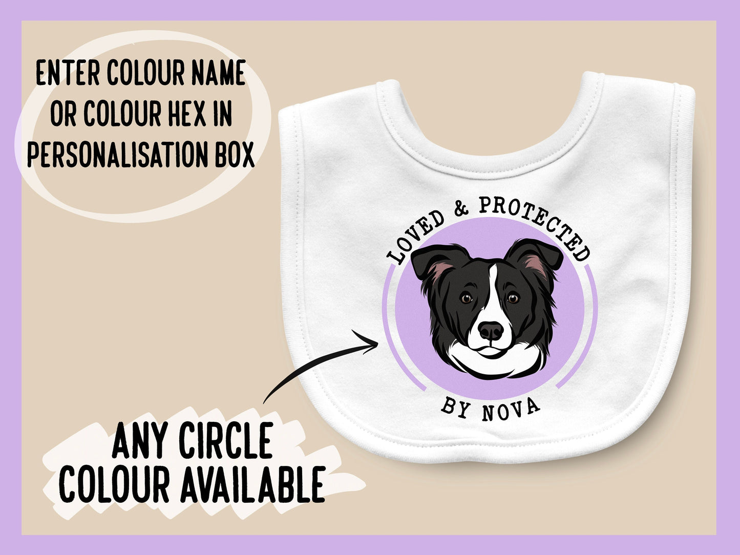 Border Collie Baby Bib