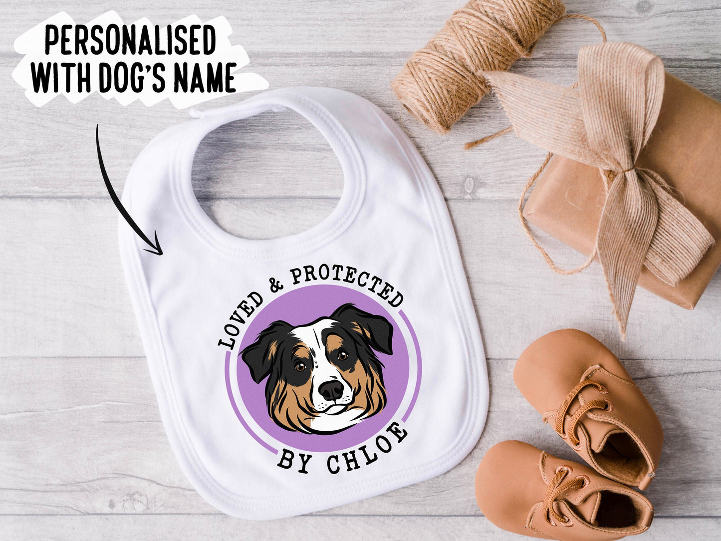 Australian Shepherd Baby Bib