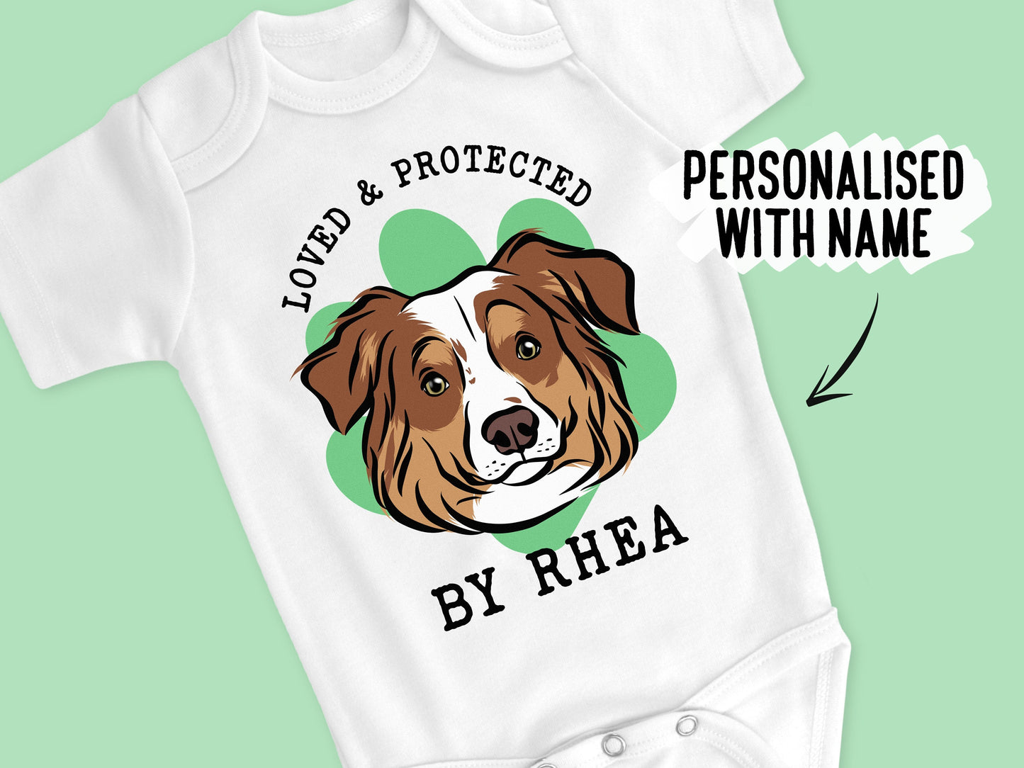 Australian Shepherd Baby Sleepsuit