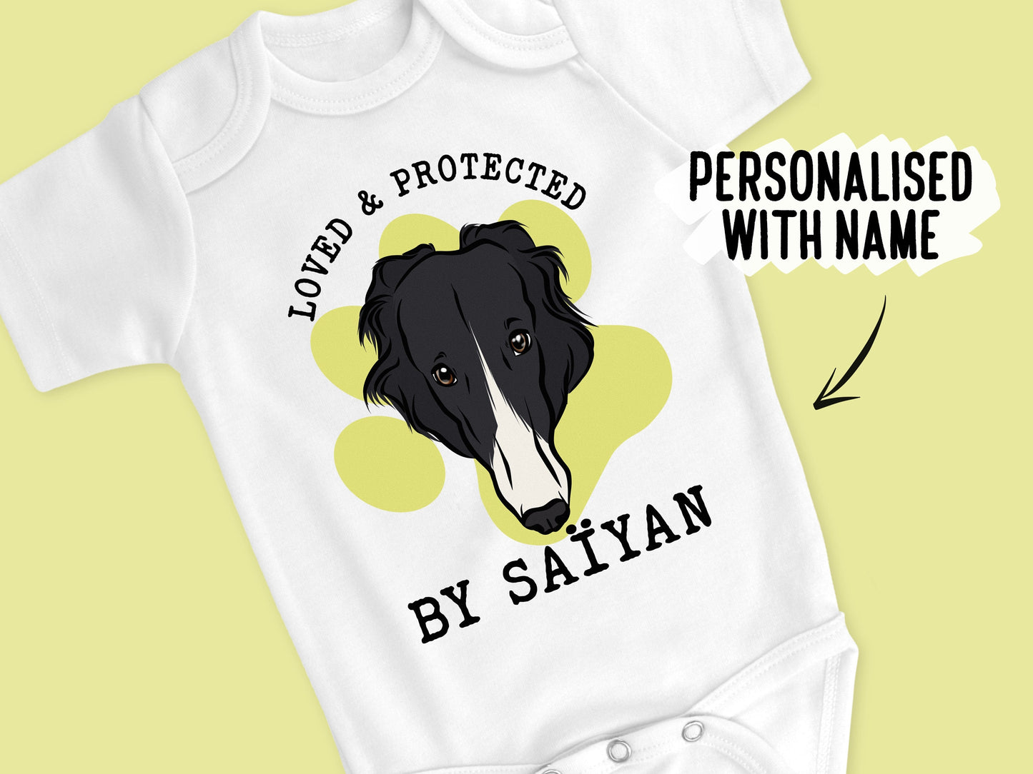 Borzoi Baby Sleepsuit