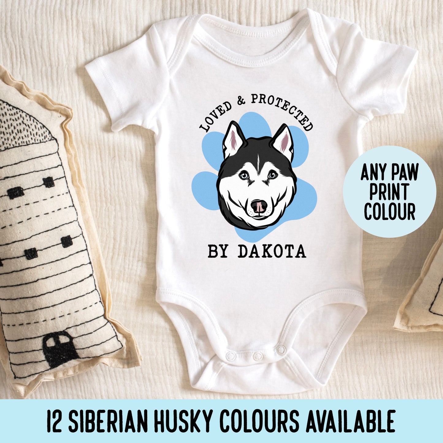 Siberian Husky Baby Bodysuit