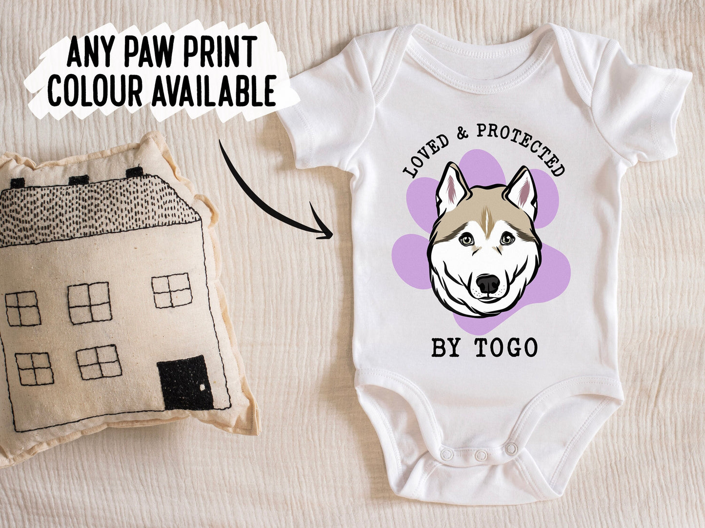 Siberian Husky Baby Bodysuit