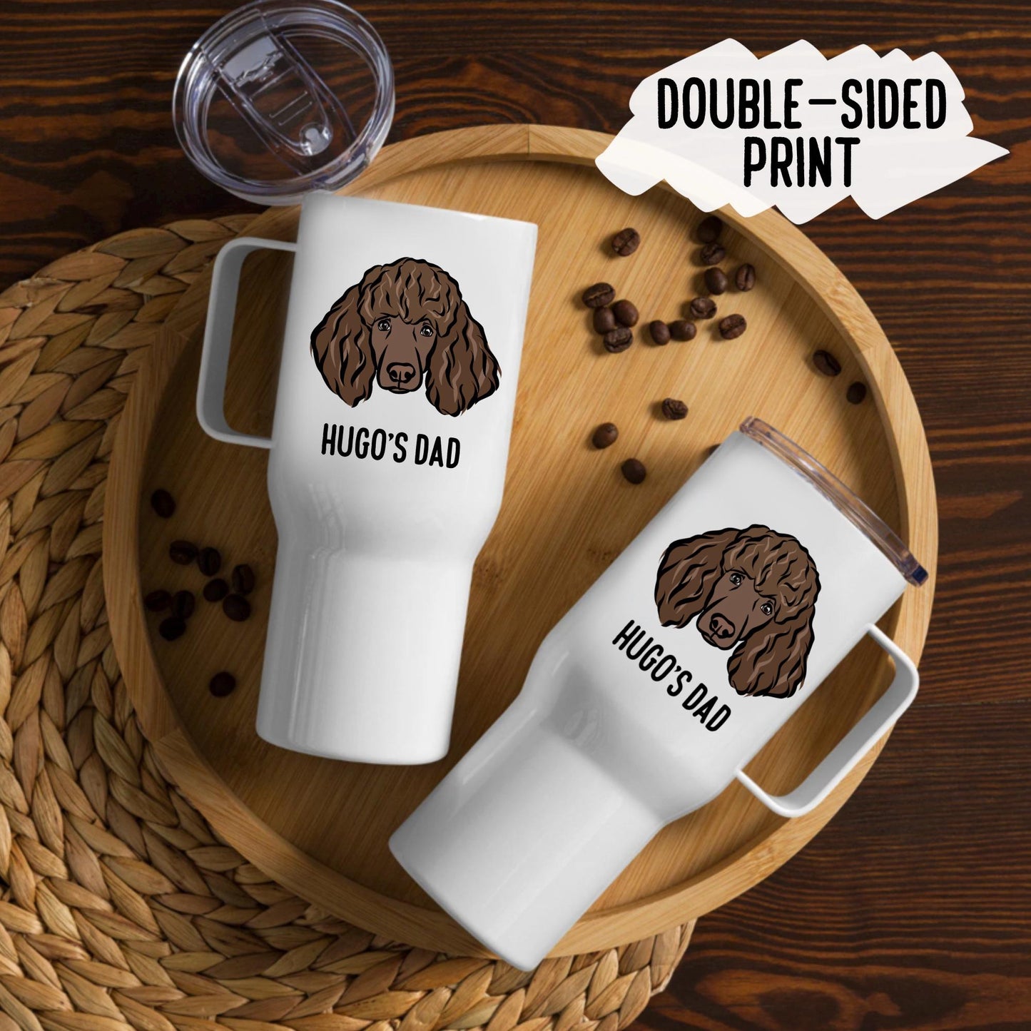 Poodle Print Travel Mug