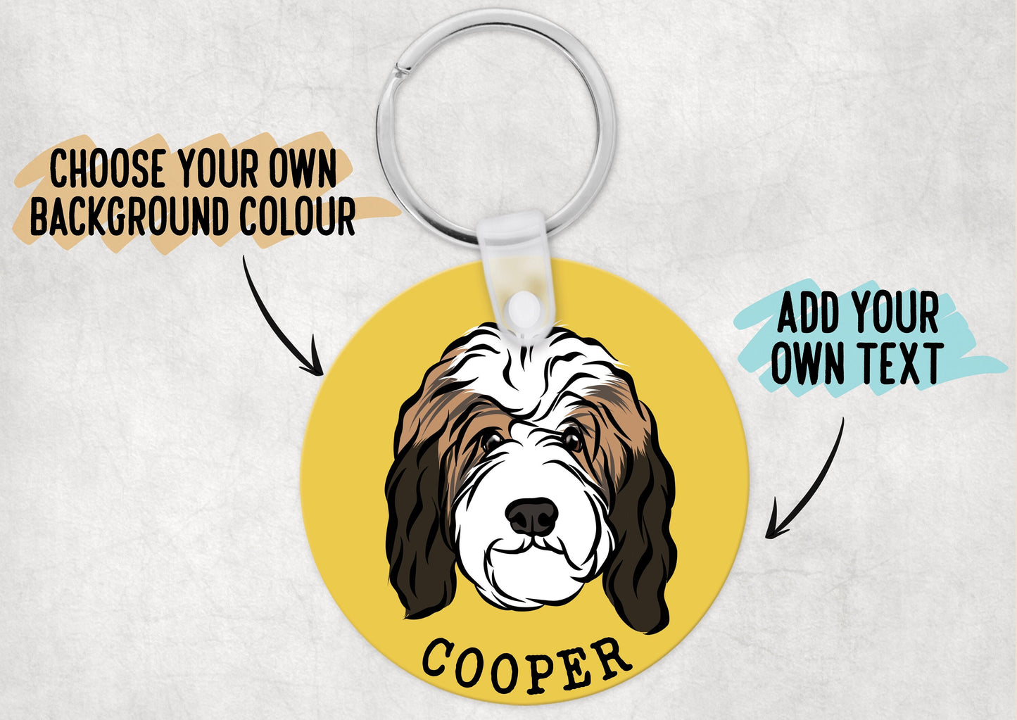 Bernedoodle Keyring