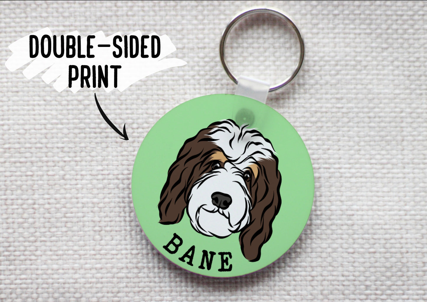 Bernedoodle Keyring