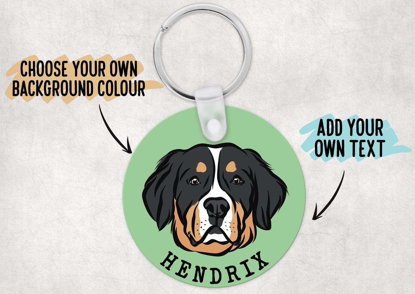 Bernese Mountain Dog Keyring