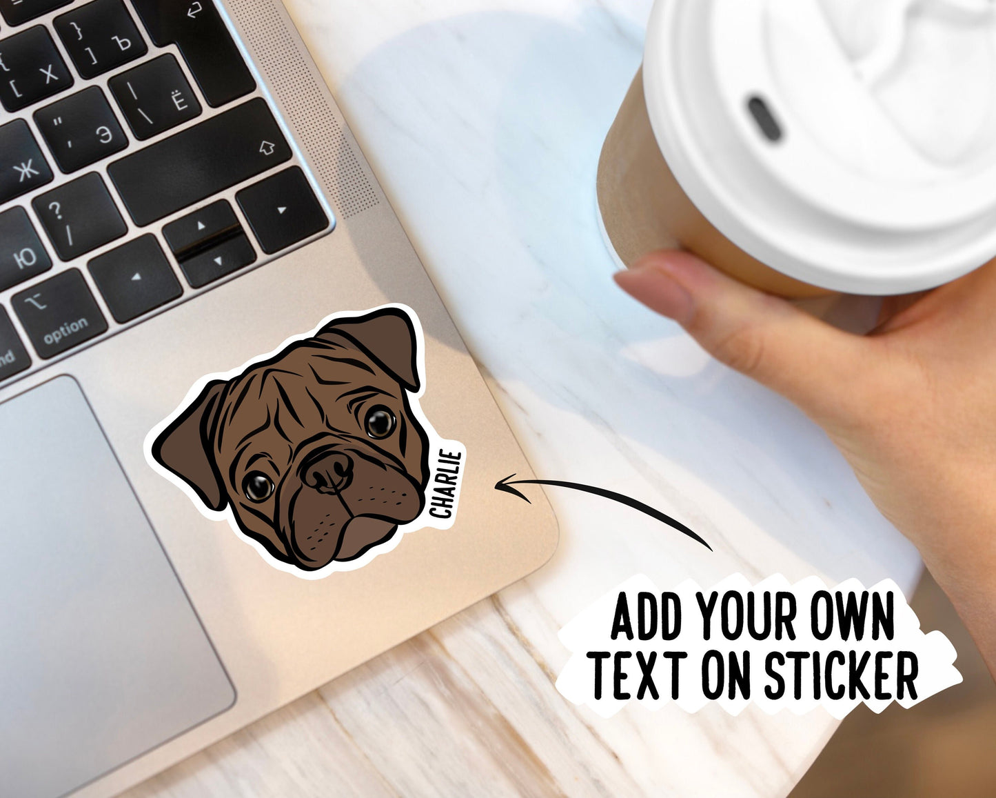 Personalised Pug Face Stickers