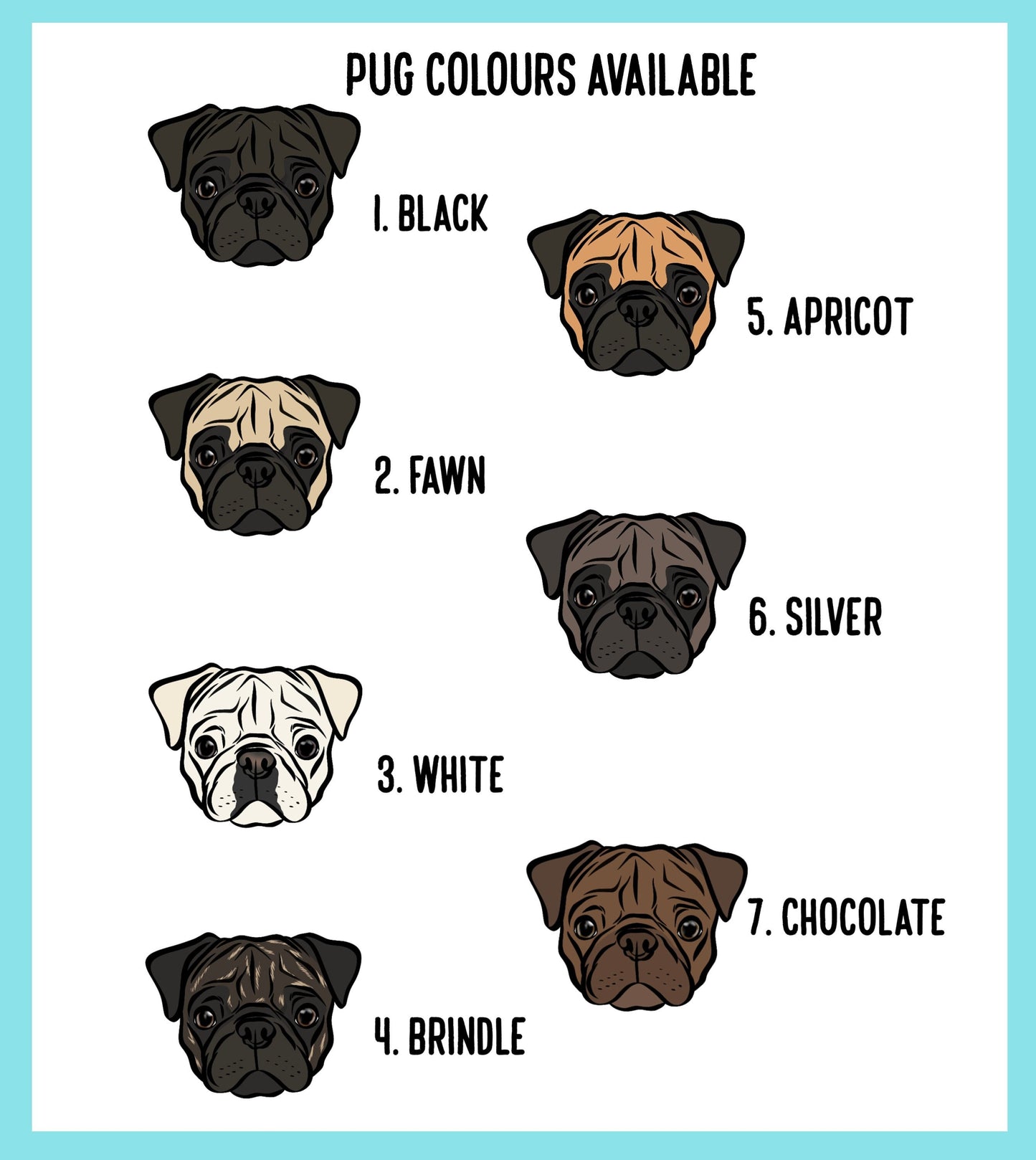 Personalised Pug Face Stickers