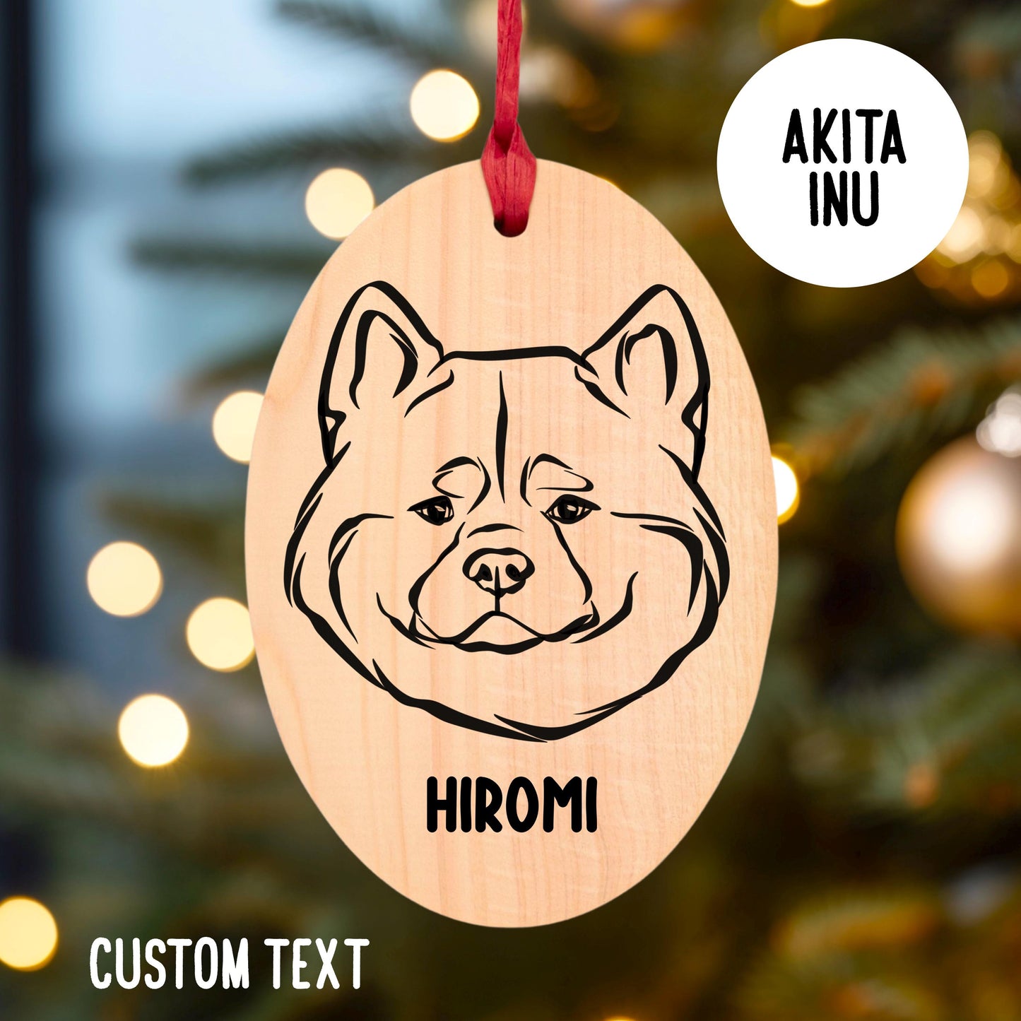 Akita Inu Christmas Tree Ornament