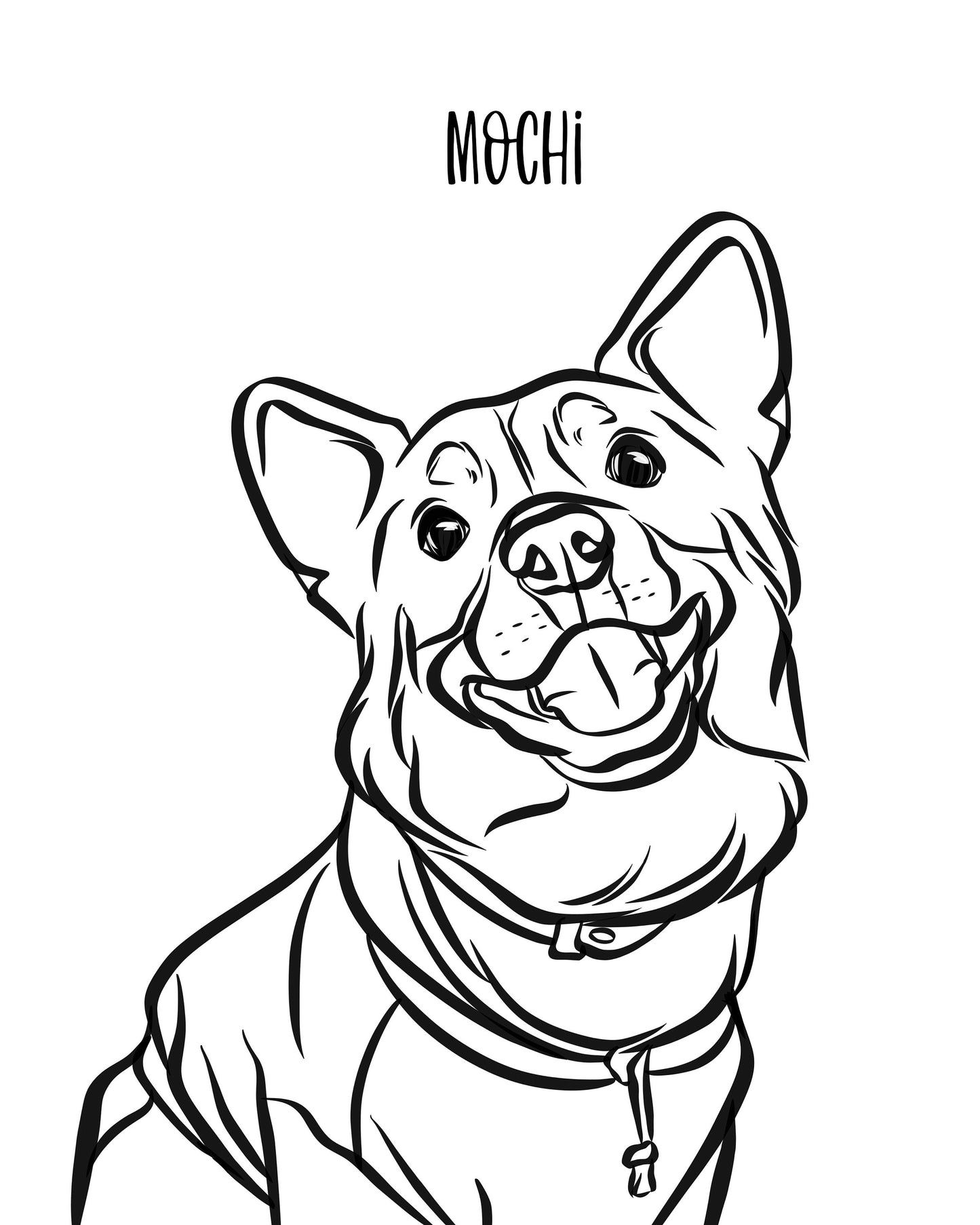 Outline Pet Drawing/ Minimalist Line Art Commission/ Custom Digital Portrait/ Personalised Illustration/ Recreated Dog Cat Cartoon
