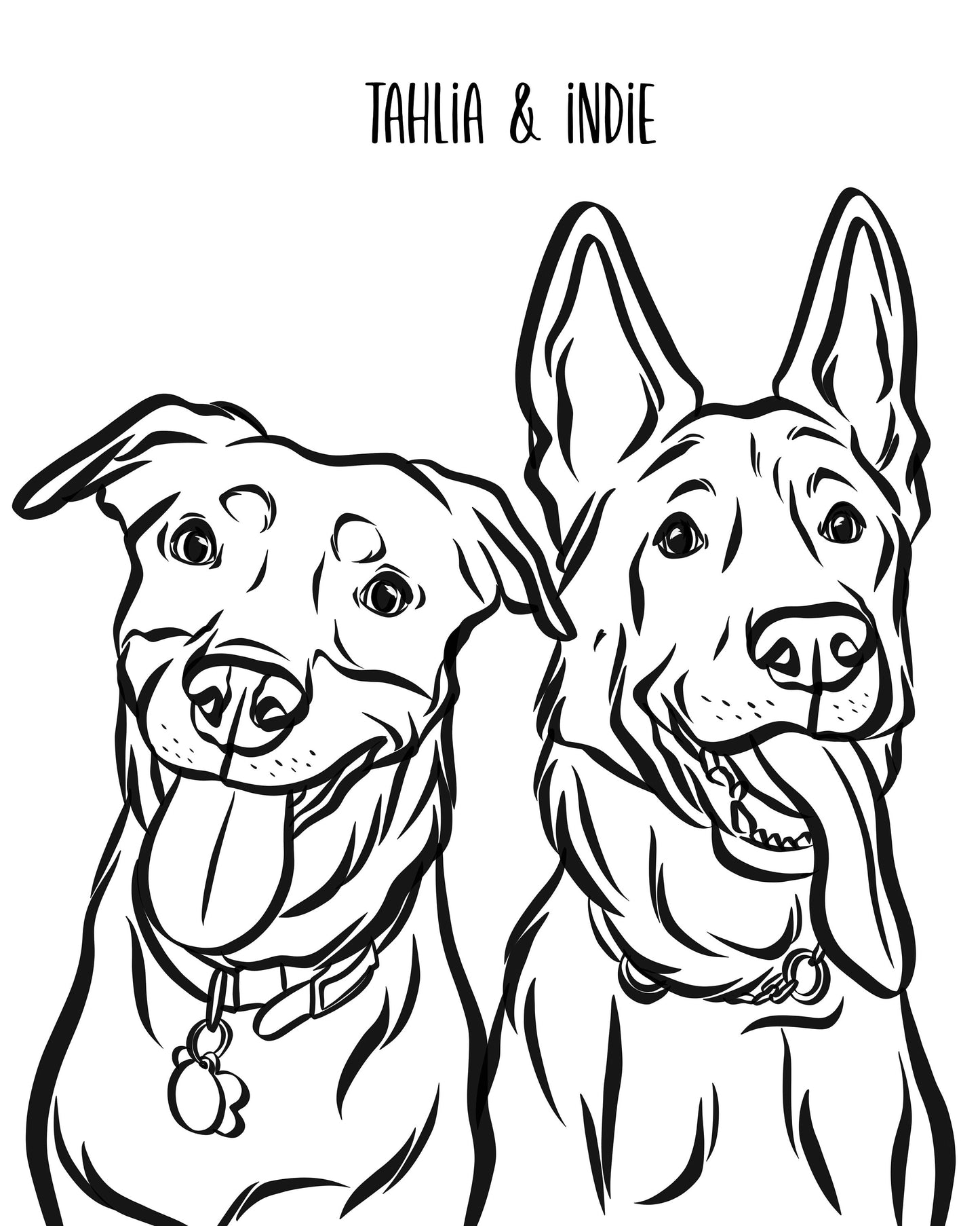 Outline Pet Drawing/ Minimalist Line Art Commission/ Custom Digital Portrait/ Personalised Illustration/ Recreated Dog Cat Cartoon