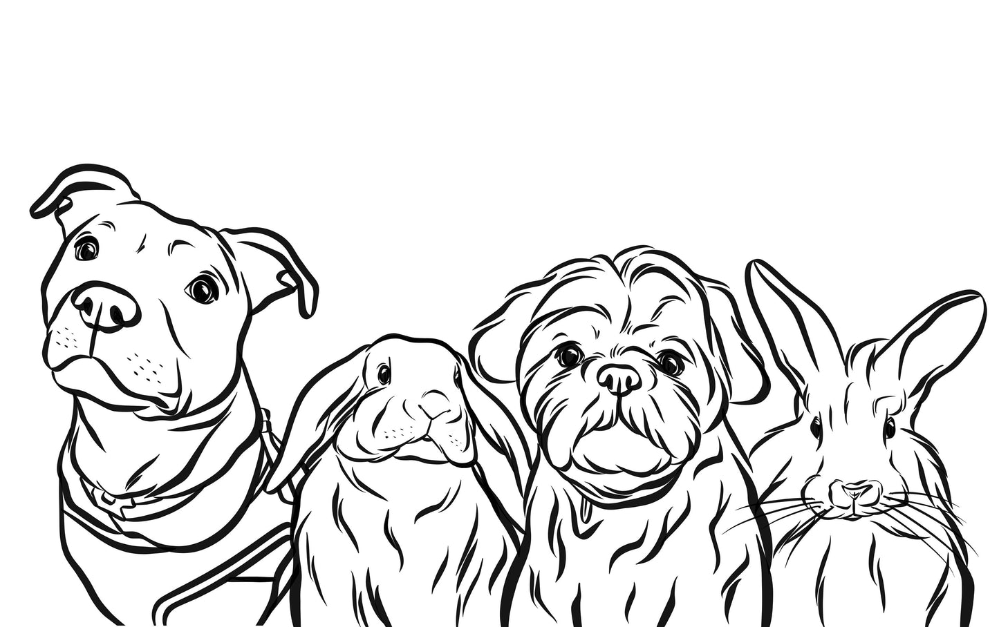 Outline Pet Drawing/ Minimalist Line Art Commission/ Custom Digital Portrait/ Personalised Illustration/ Recreated Dog Cat Cartoon