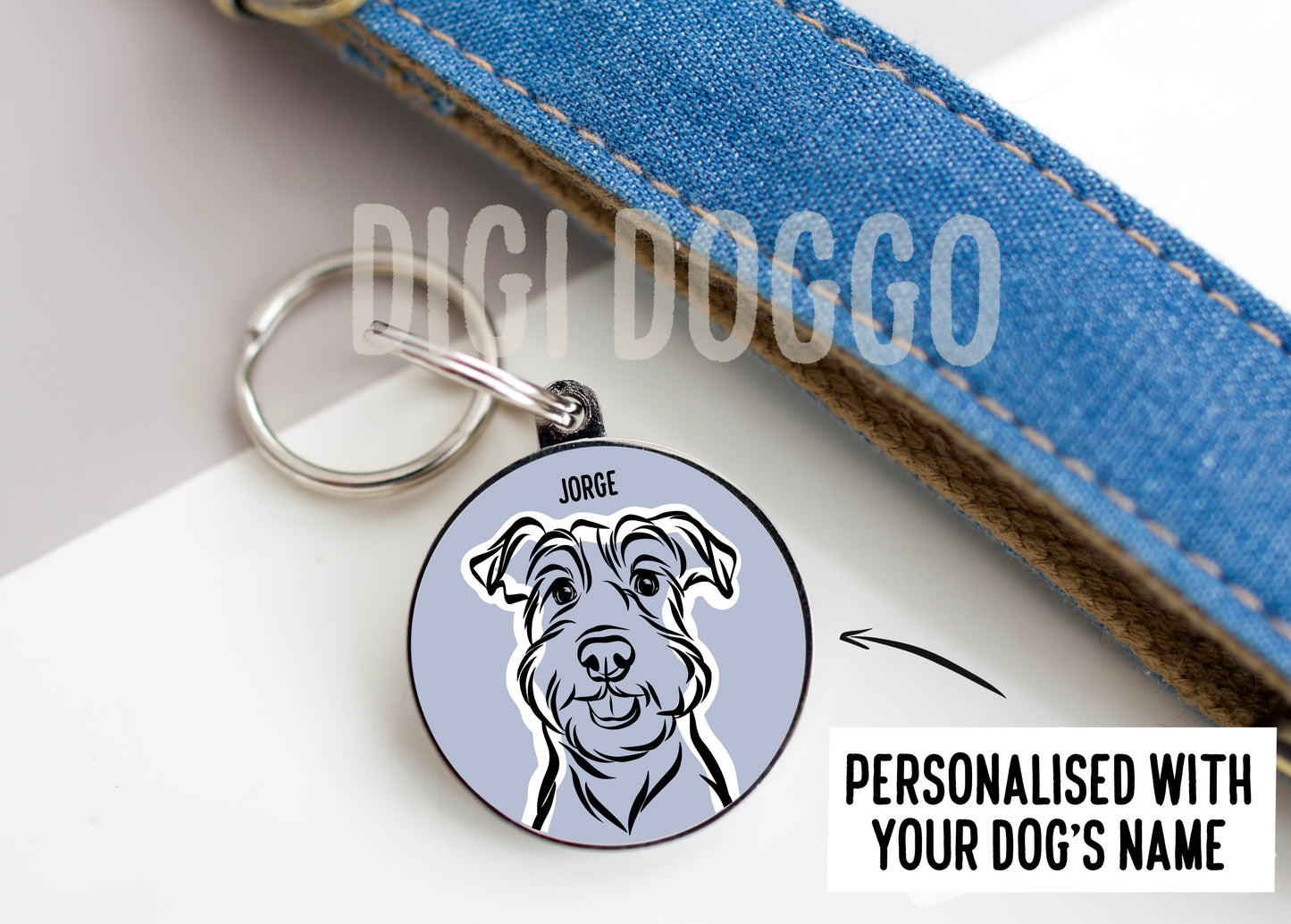 Miniature Schnauzer Outline ID Tag