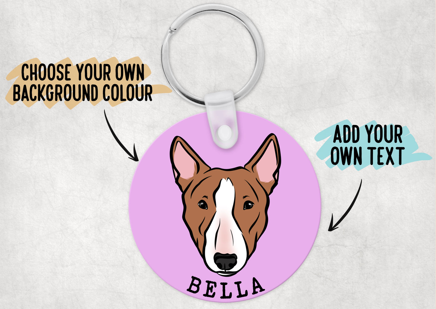 Personalised Bull Terrier Keyring