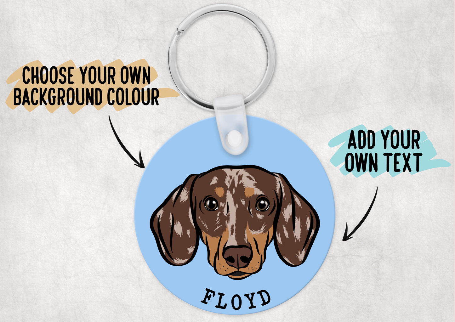 Personalised Dachshund Keyring