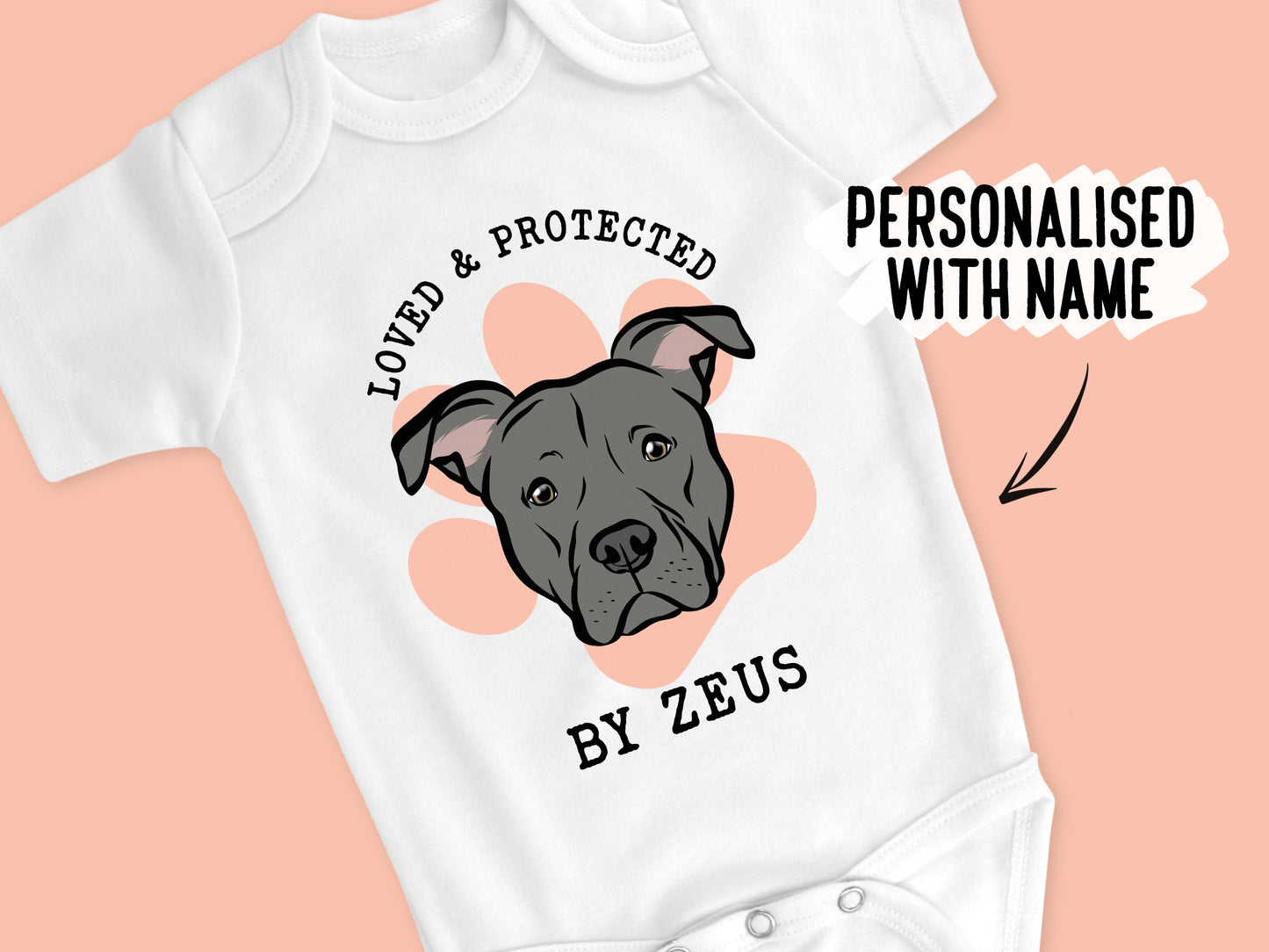 Staffordshire Bull Terrier Baby Onesie