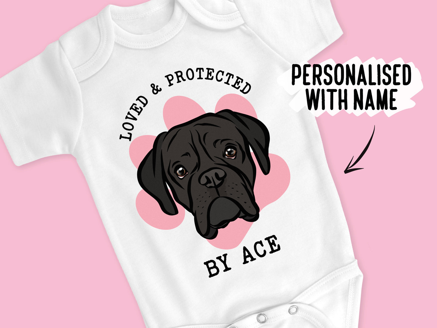 Boxer Dog Baby Onesie