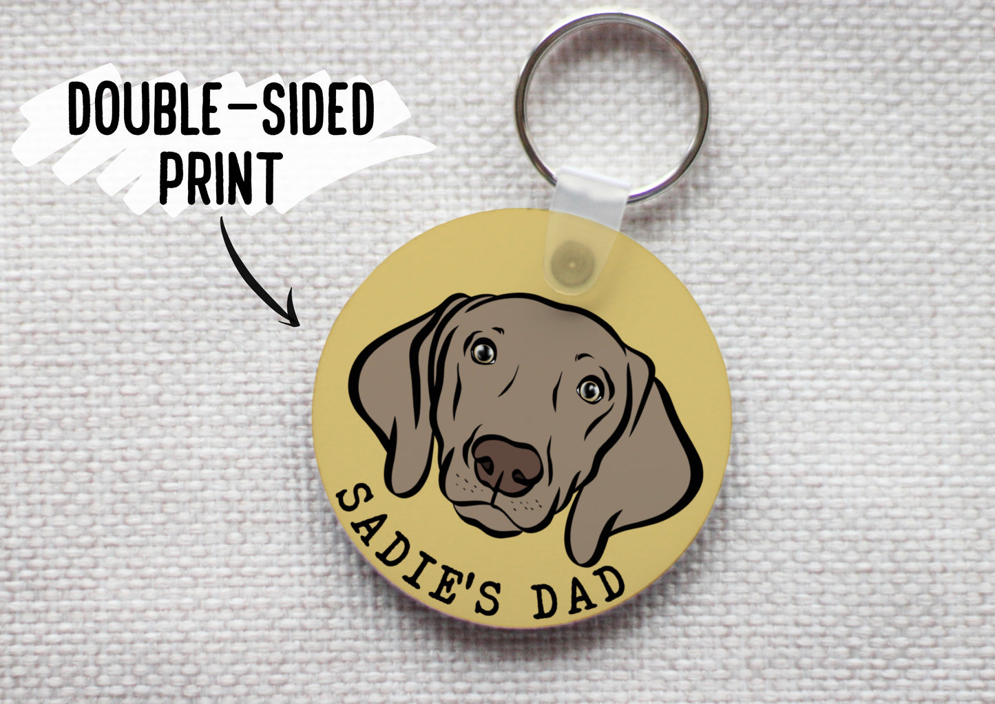 Personalised Weimaraner Keyring