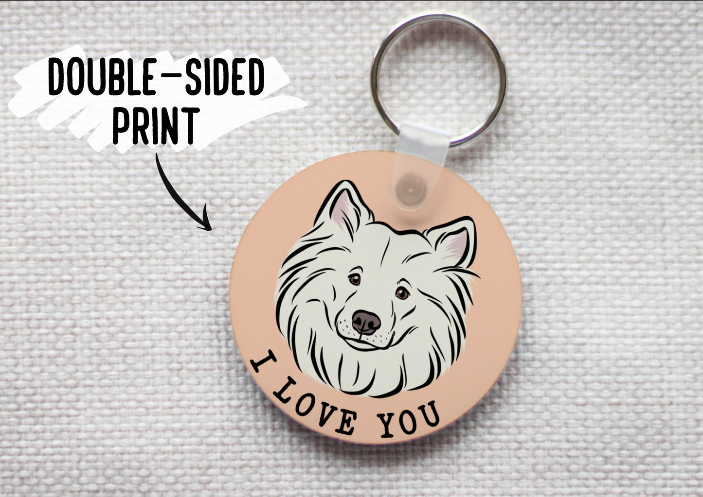 Personalised Samoyed Keyring