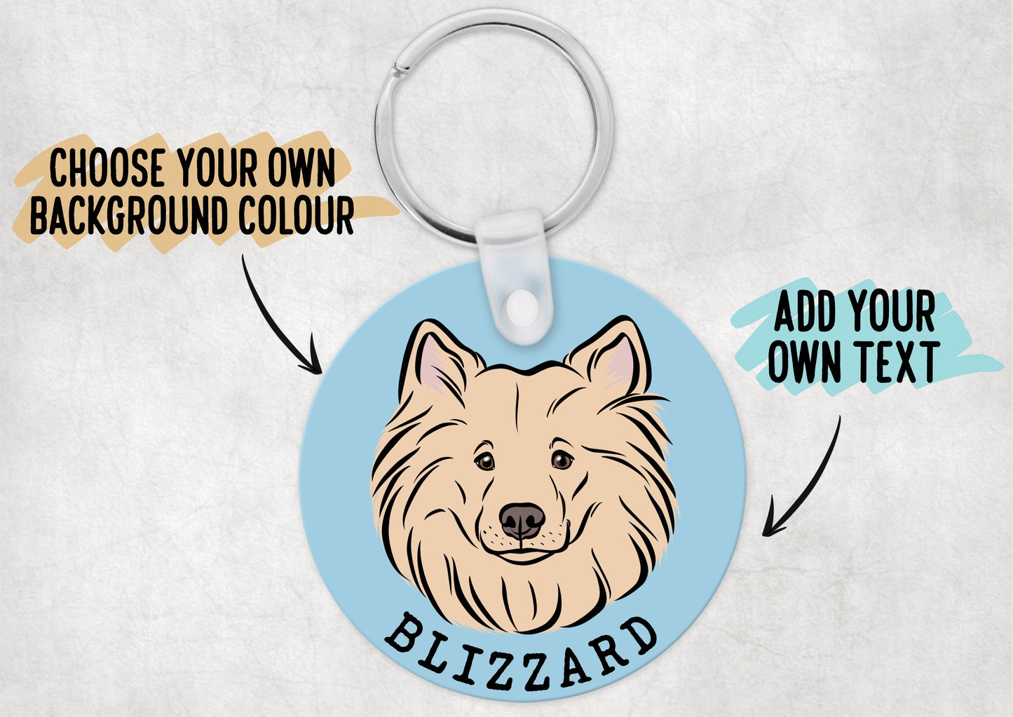Personalised Samoyed Keyring