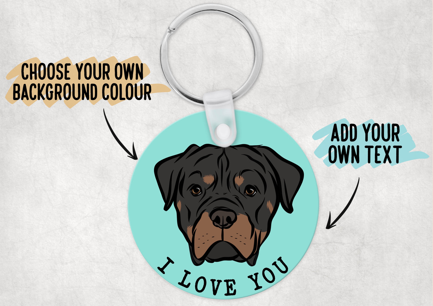 Personalised Rottweiler Keyring