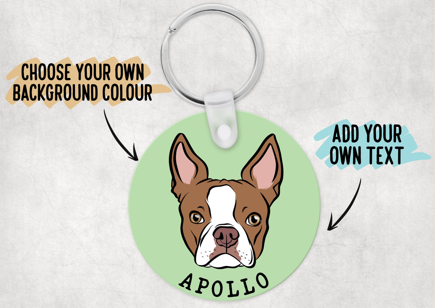 Boston Terrier Keyring