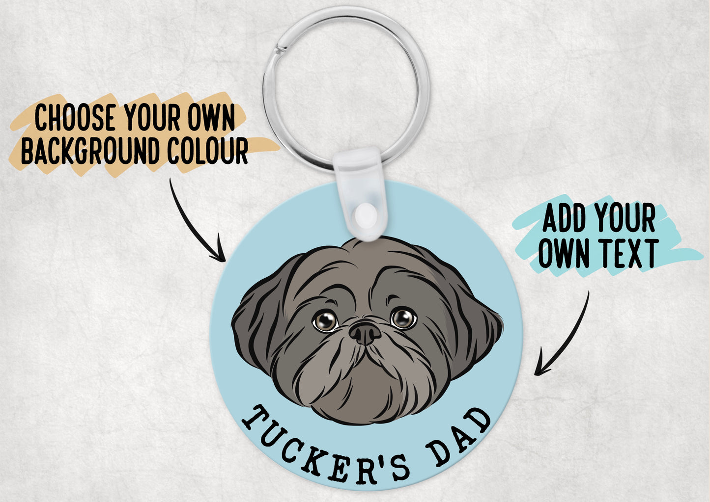 Personalised Shih Tzu Keyring