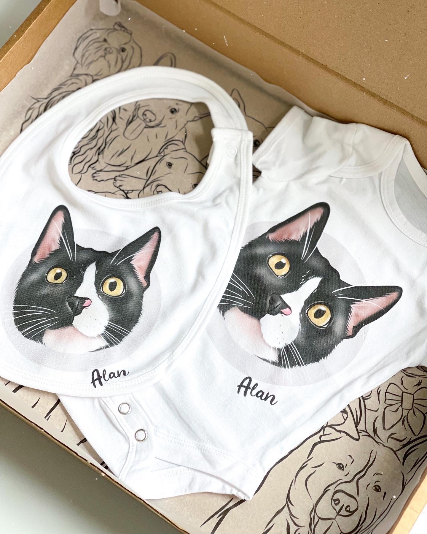 Pet Portrait Onesie + Bib Bundle