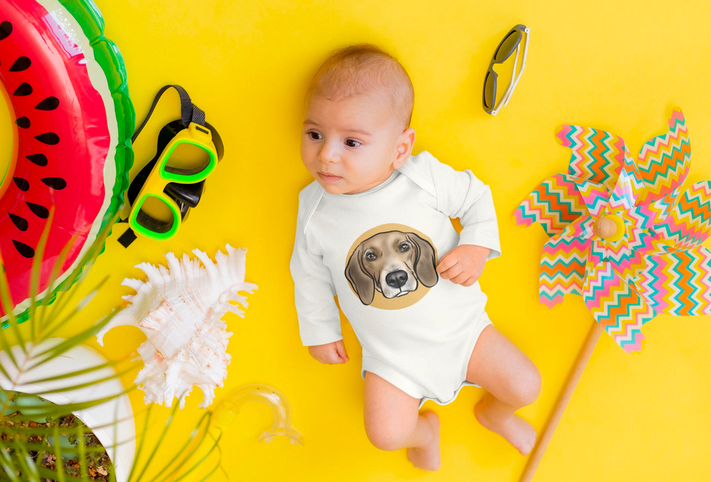 Long Sleeve Baby Onesie (White)