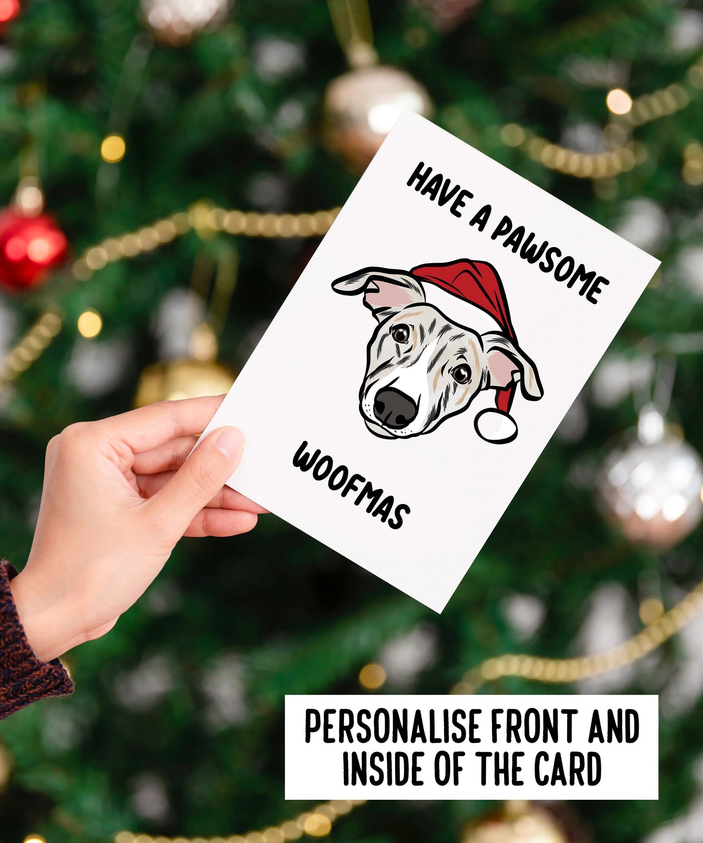 Whippet Greyhound Christmas Card