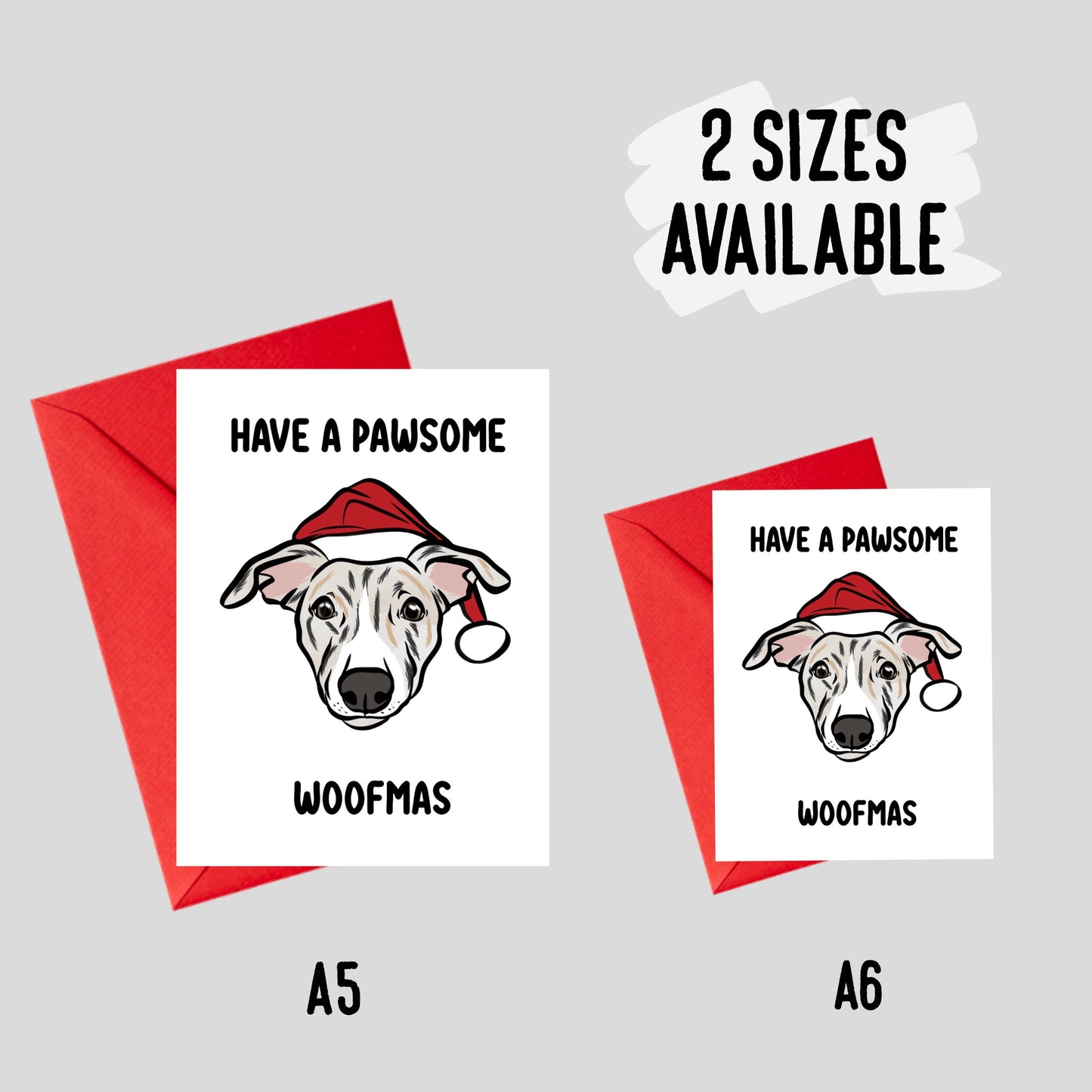 Whippet Greyhound Christmas Card