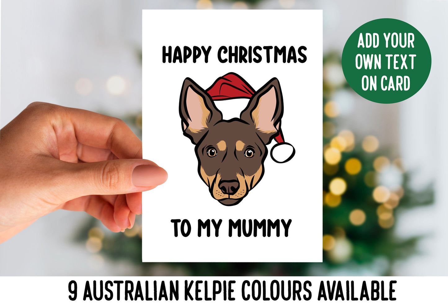 Australian Kelpie Christmas Card