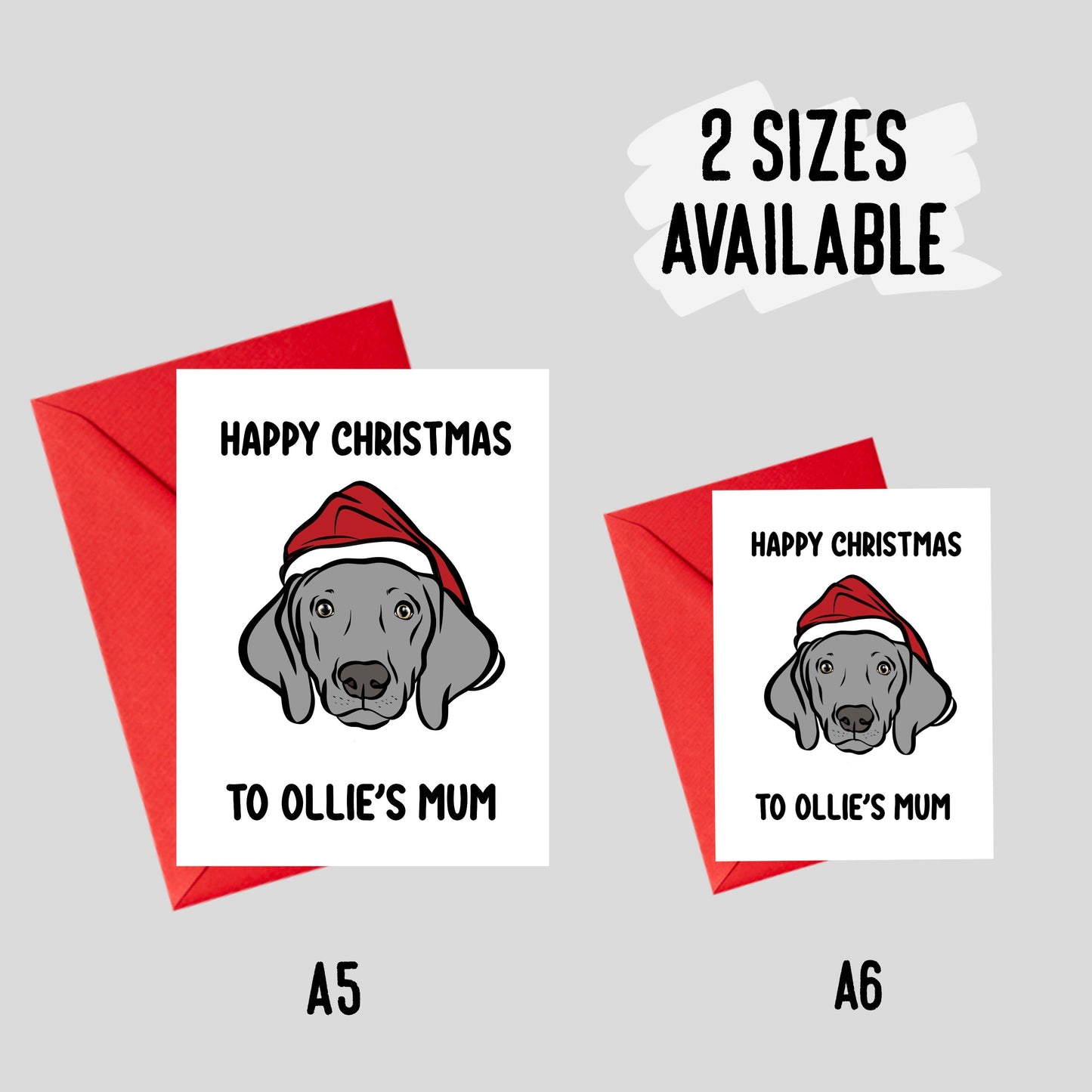 Weimaraner Christmas Card