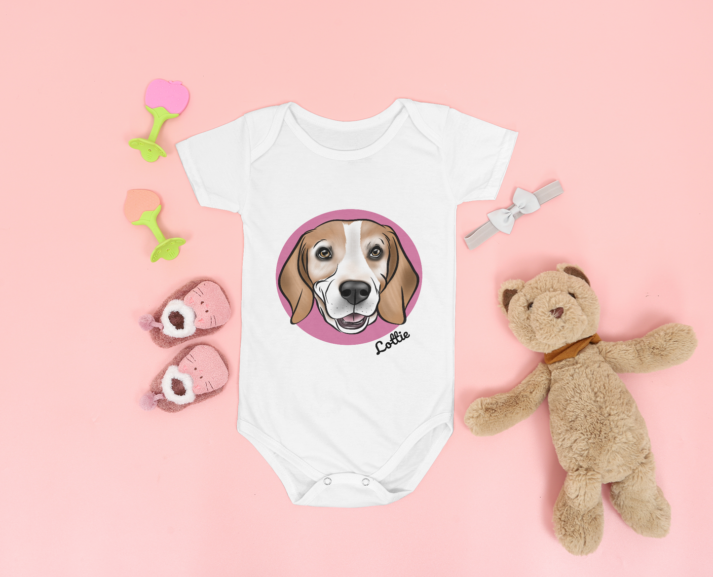 Pet Portrait Baby Onesie (White)