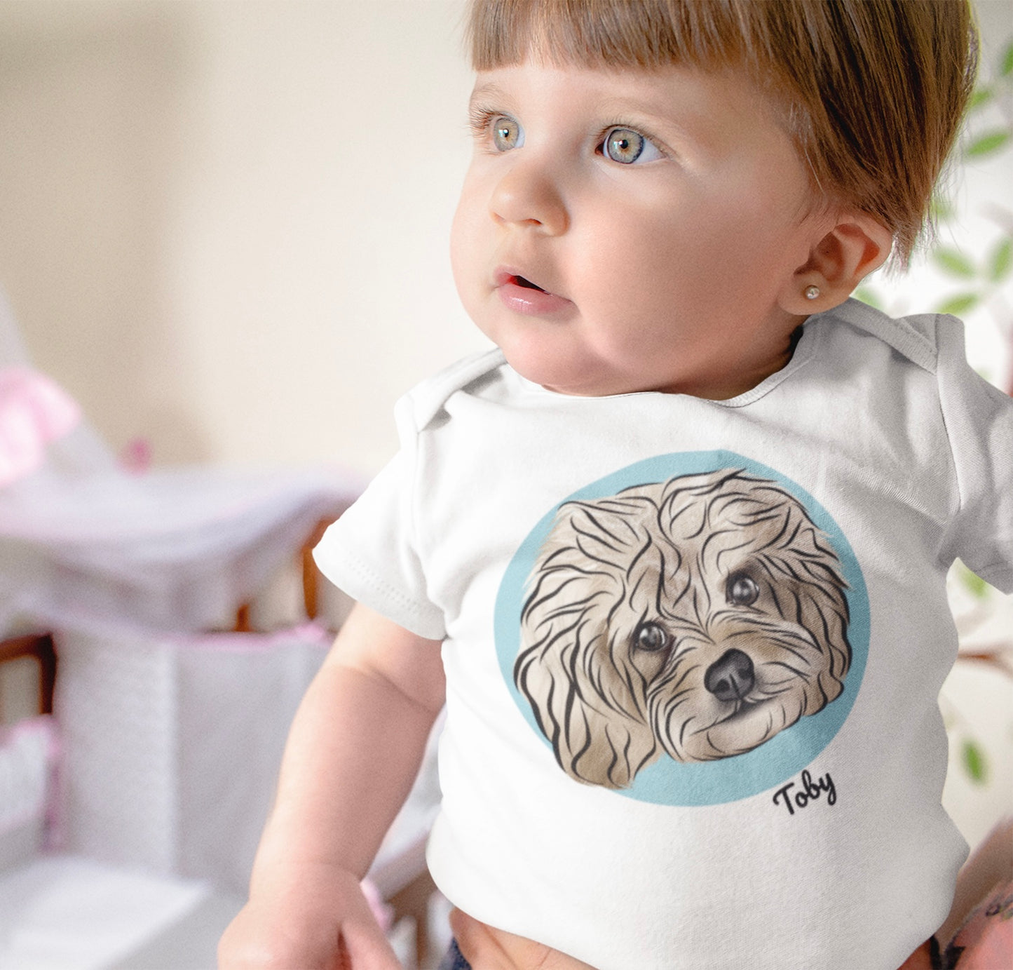 Pet Portrait Baby Onesie (White)