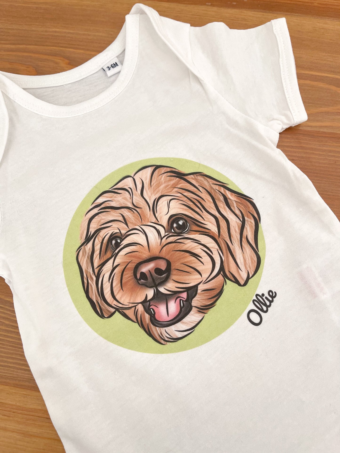 Pet Portrait Baby Onesie (White)