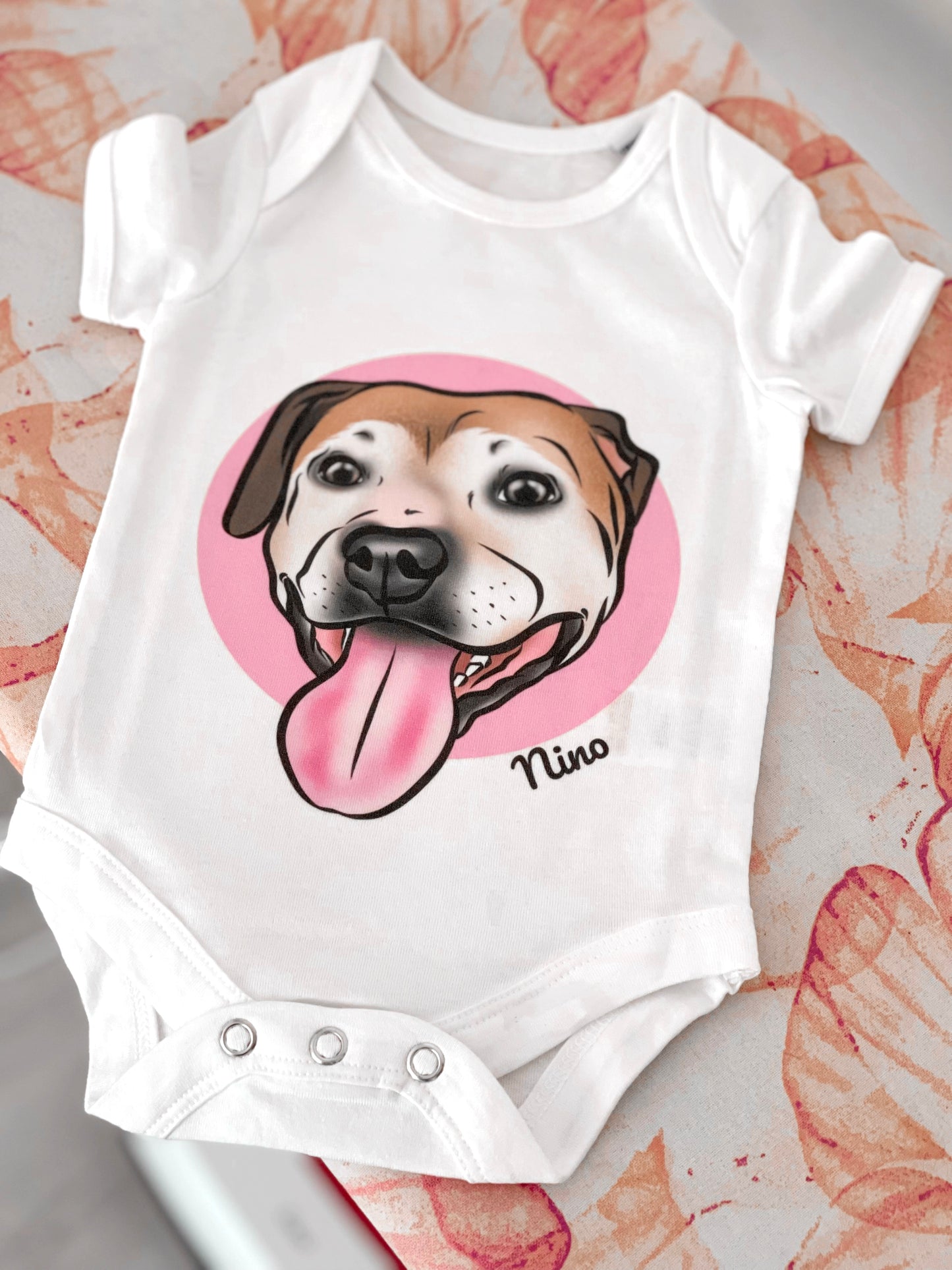 Pet Portrait Baby Onesie (White)