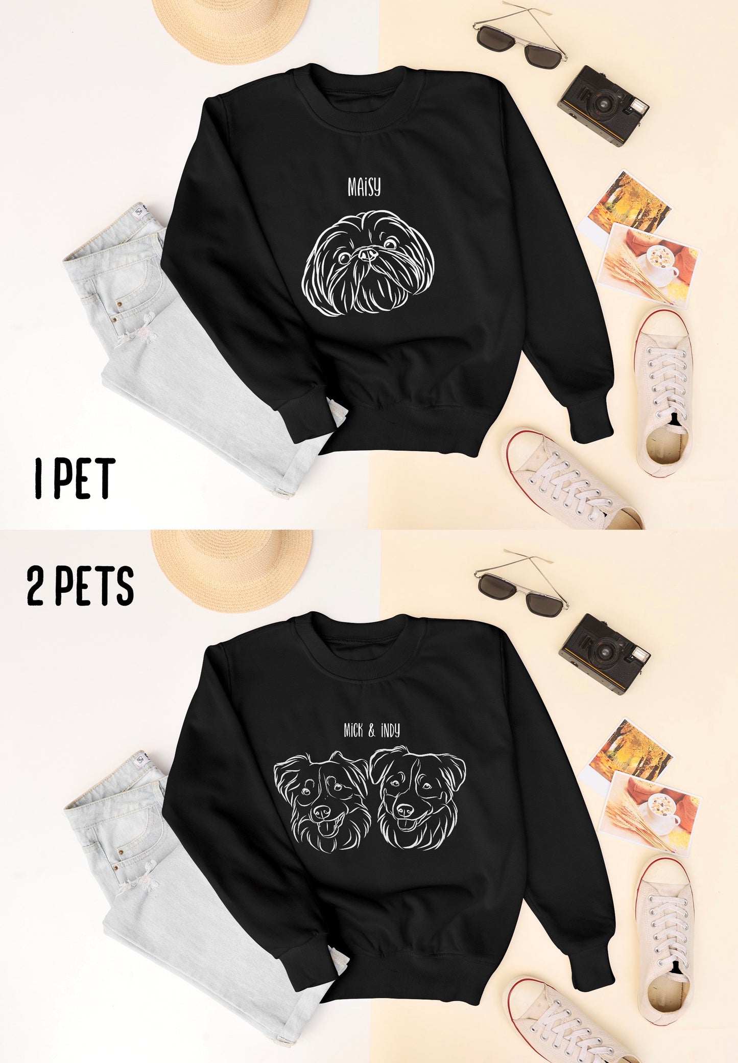 Outline Pet Portrait Sweatshirt (Black)