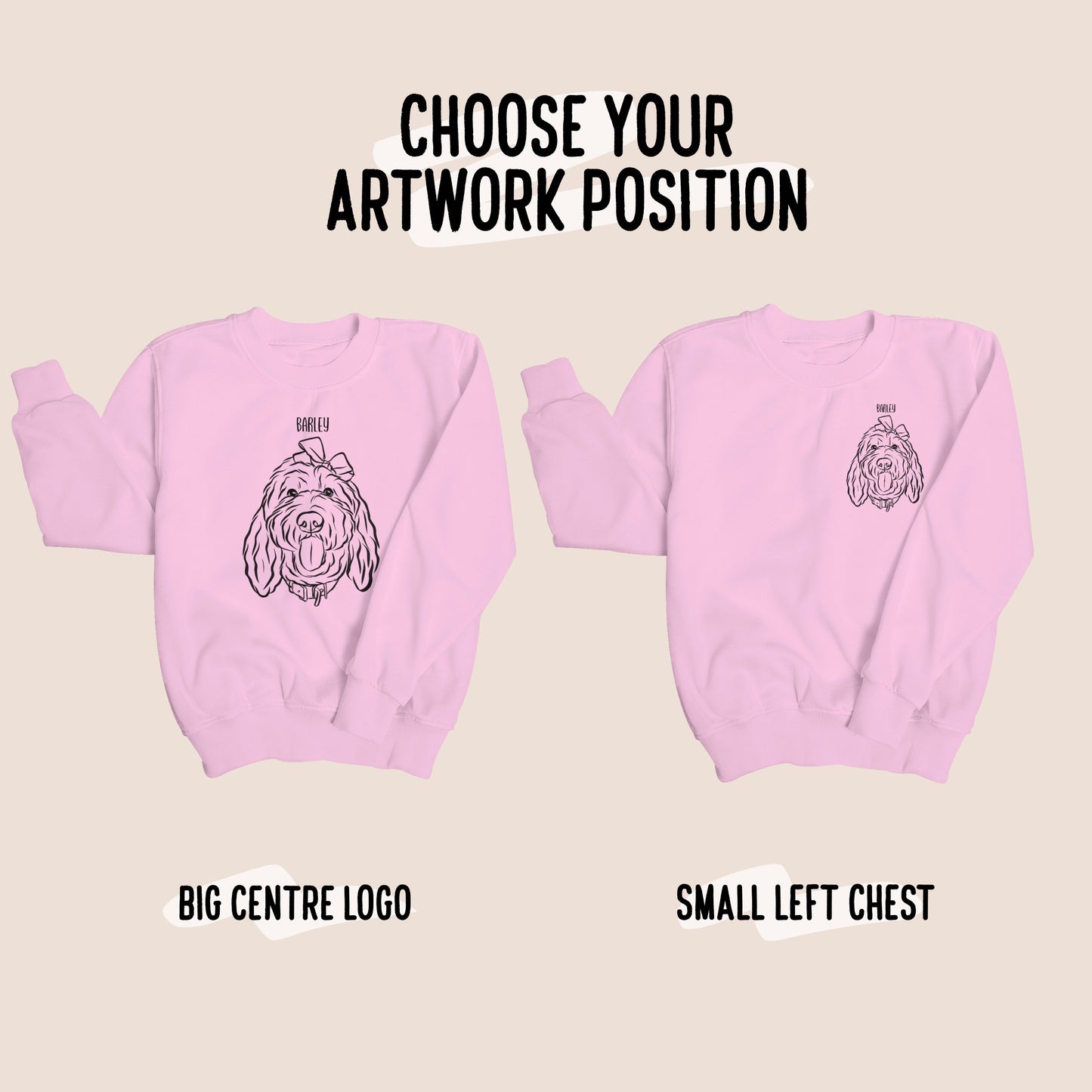 Outline Pet Portrait Sweatshirt (Baby Pink)