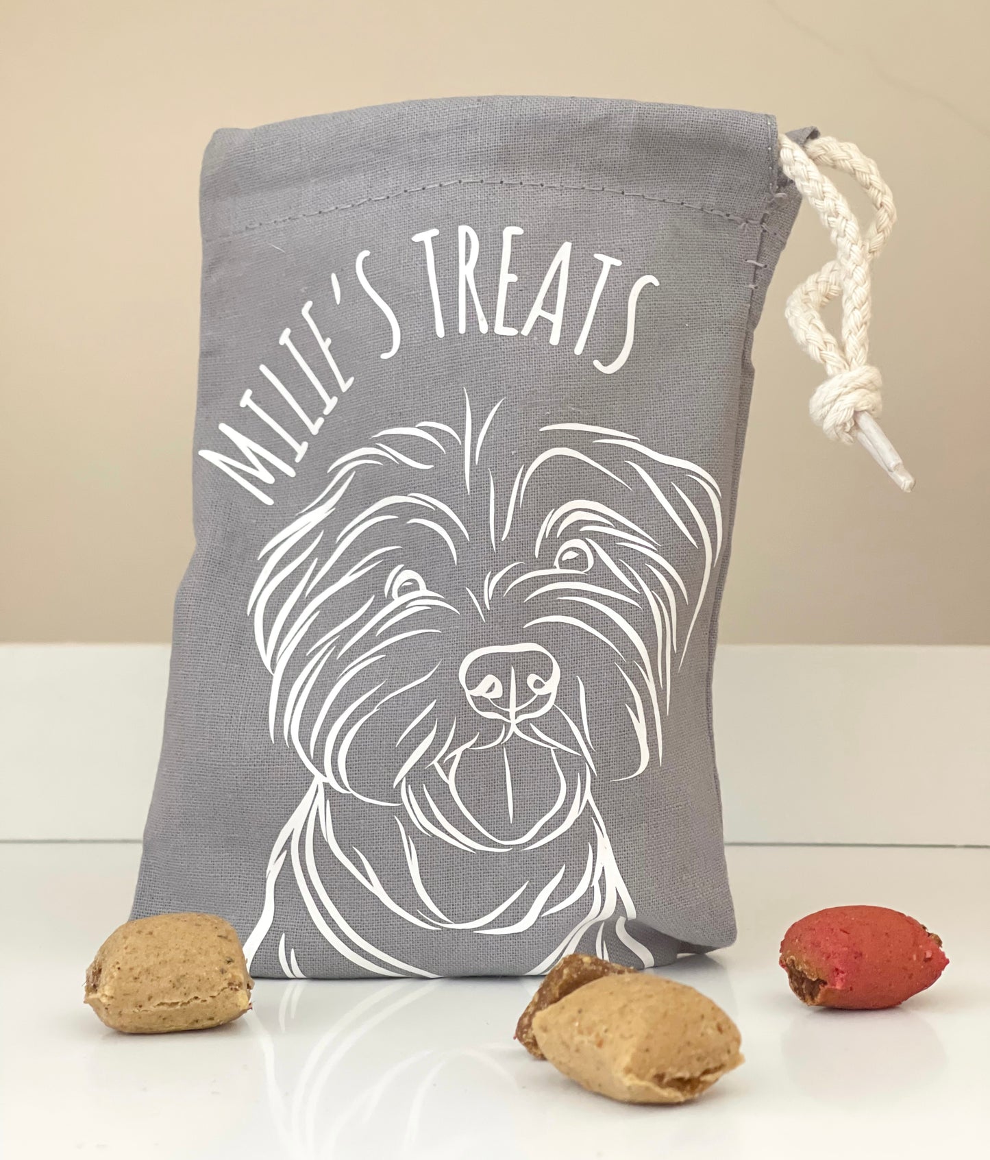 Pet Portrait Treat Bag (Grey)