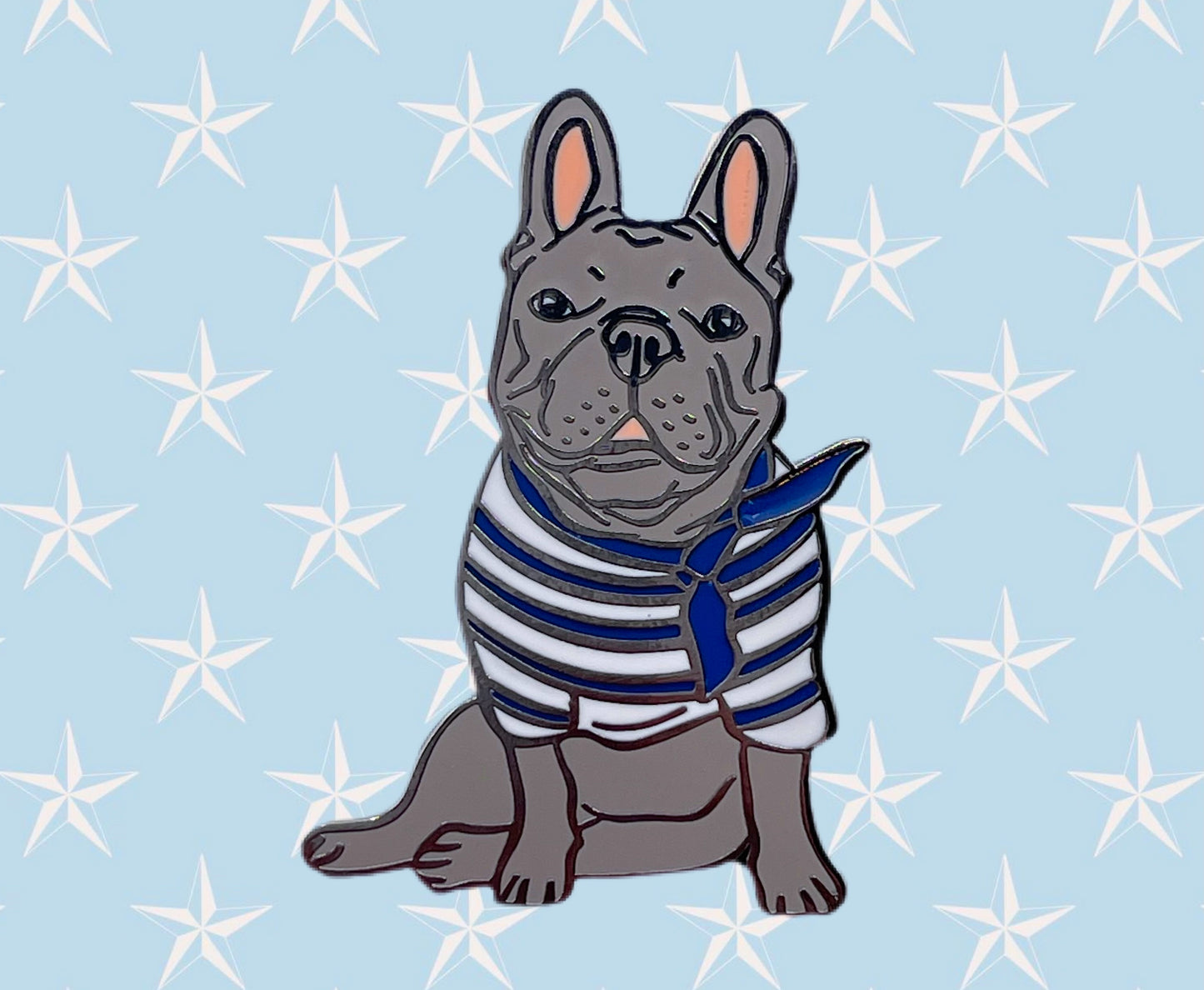 'Frenchie Riviera' Enamel Pin